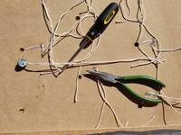 Staple removal tools: A sharpened screwdriver, and pliers