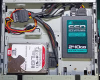 Drives in the back with a scary molded power splitter