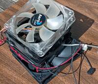 Fans pulled out (most of the grime is hidden)