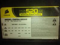 Corsair HX520W spec sticker